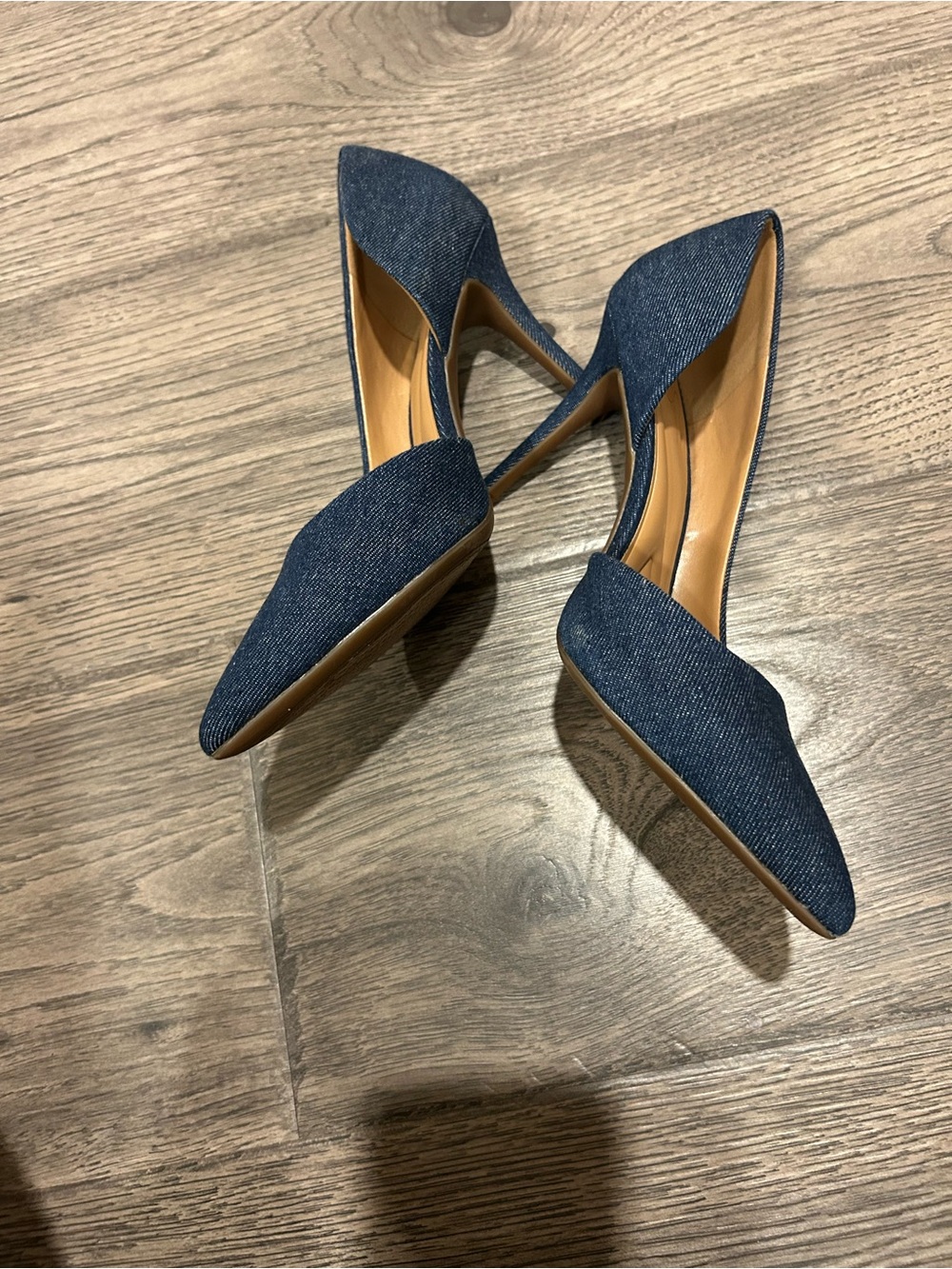 Jessica Simpson Denim Livvy Pointed-Toe D’orsay Pumps in Dark Blue - Picture 5 of 5